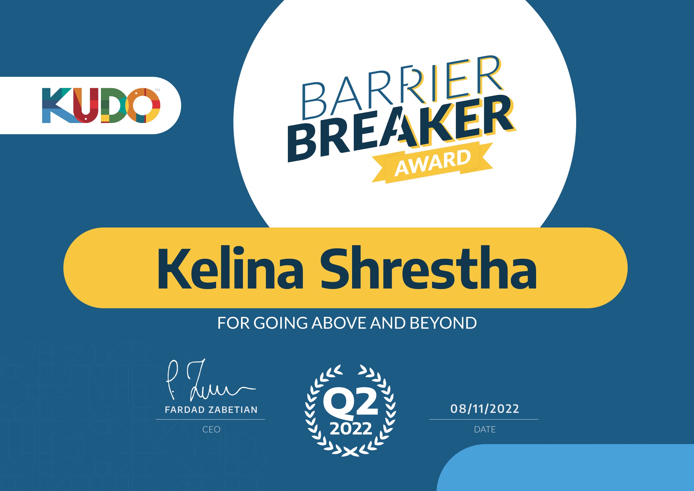 Barrier Breaker Award